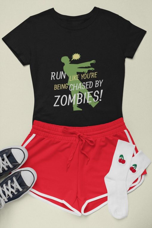 Run Like You're Being Chased By Zombies Funny Zombie Running Unisex T-Shirt