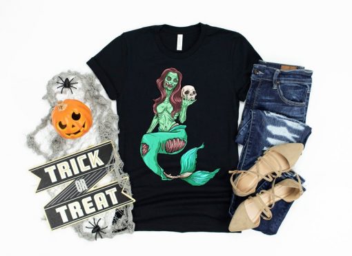 Zombie Mermaid Halloween Shirt