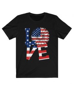 4th Of July Shirt, Love Sunflower Shirt, Patriotic Shirt, American Flag Shirt, Fourth Of July Gift, Independence Day Shirt, Unisex T-Shirt