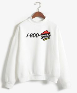 1-800-pizza hut white sweatshirt