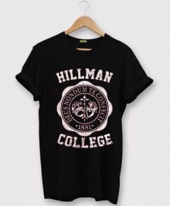 HILLMAN COLLEGE Unisex Black T-Shirt