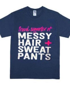Messy Hair Plus Sweat Pants T shirt