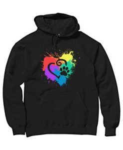 DecoExchange Mens Ally Rainbow Heart Short-Sleeve hoodie