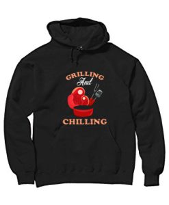 Grilling And Chilling Black Hoodie