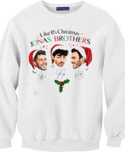 Like It’s Christmas Jonas Brothers White Sweatshirt